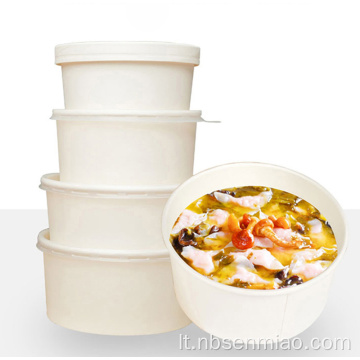 Karštos sriubos popierinis dubuo vienkartinis maisto indo dubuo
